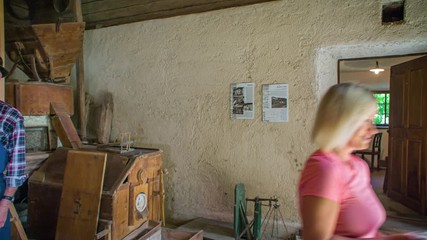Local Old-Fashioned Business with Happy Customer Service Waving Goodbye