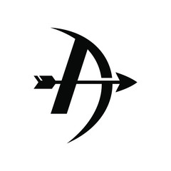 template logo initial A for arrow 