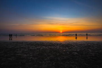Fototapeta na wymiar Thailand, Sunset, Lake, Sky, Dawn