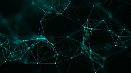 Abstract technology background. Green connection structure.