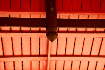 Wooden ceiling top roof of Thai temple