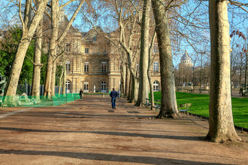 people walking in the parisian park