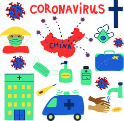 coronavirus kids illustration