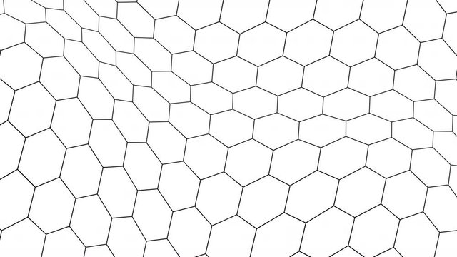 Abstract background design, hexagonal surface, seamless looped 4k animation