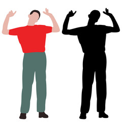 silhouette of a guy, man