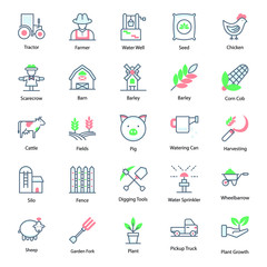 Pack Of Farming Flat Icons 