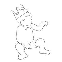 vector, on a white background, sketch, outline child sits