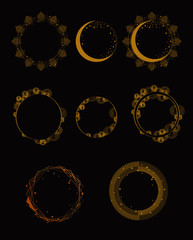 set of circular decorative borders