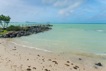 Mauritius island seaside and beautiful turquoise water