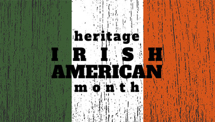 Irish American Heritage Month background. Banner, card, poster