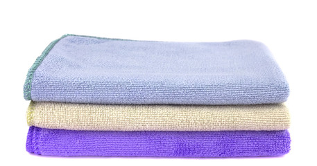 Soft clean towel on white background