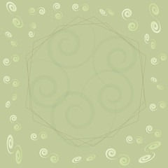 Green greeting card made of mirrored spirals