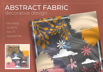 Abstract Fabric Decorative Design with Realistic Mock up for Printing Production. Hijab , Scarf , Pillow , etc.