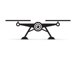 Drone icon inf flat style illustration. Modern gadget on white background. Vector object for you project