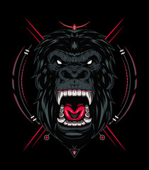 vector Head of a gorilla with angry face © AGORA
