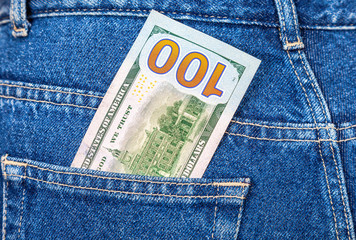 Banknote of one hundred american dollars