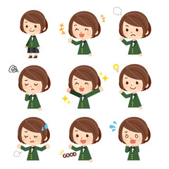 学生　女性　表情