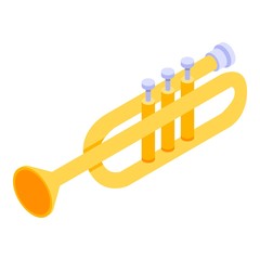 Music trumpet icon. Isometric of music trumpet vector icon for web design isolated on white background
