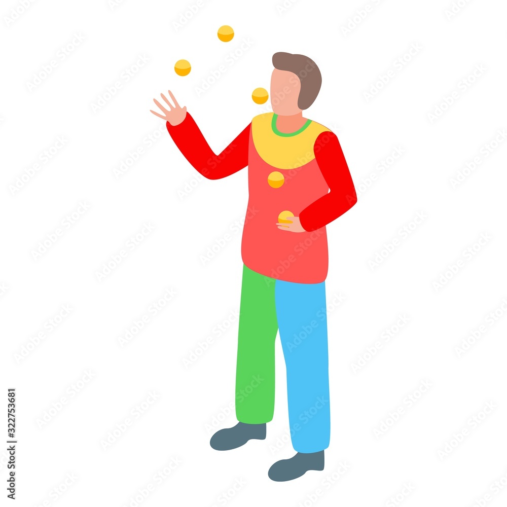 Poster joker clown icon. isometric of joker clown vector icon for web design isolated on white background
