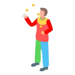 Joker clown icon. Isometric of joker clown vector icon for web design isolated on white background