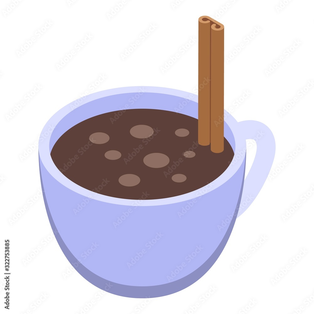 Poster hot cocoa cup icon. isometric of hot cocoa cup vector icon for web design isolated on white backgrou