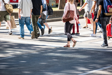 .Many people walking in the city center in Vienna