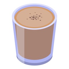 Cocoa cup icon. Isometric of cocoa cup vector icon for web design isolated on white background