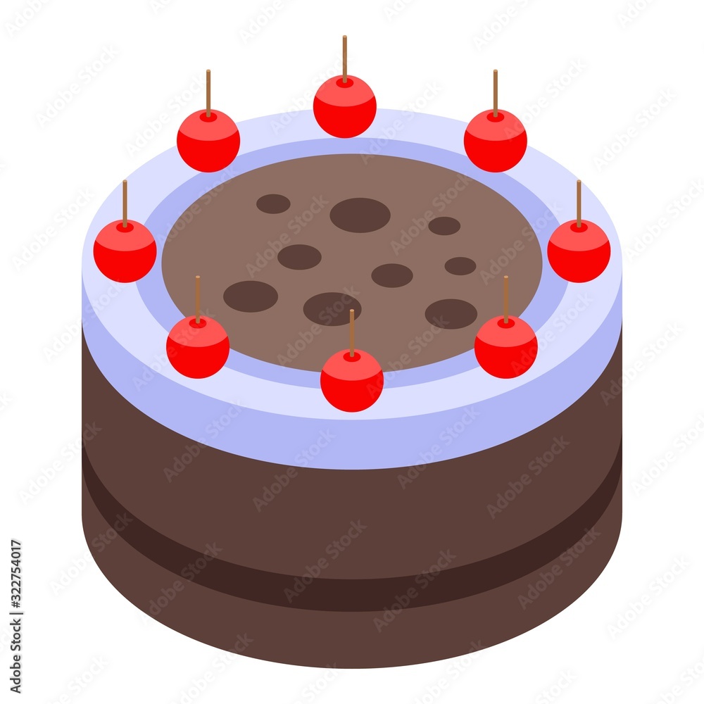 Aufkleber cocoa cake icon. isometric of cocoa cake vector icon for web design isolated on white background