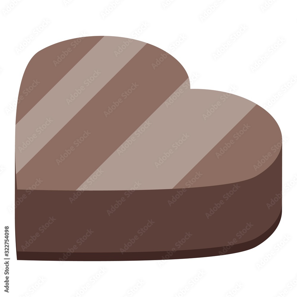 Poster heart shape chocolate icon. isometric of heart shape chocolate vector icon for web design isolated o