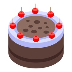Cocoa cake icon. Isometric of cocoa cake vector icon for web design isolated on white background