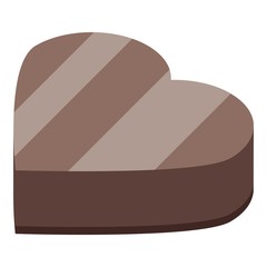 Heart shape chocolate icon. Isometric of heart shape chocolate vector icon for web design isolated on white background