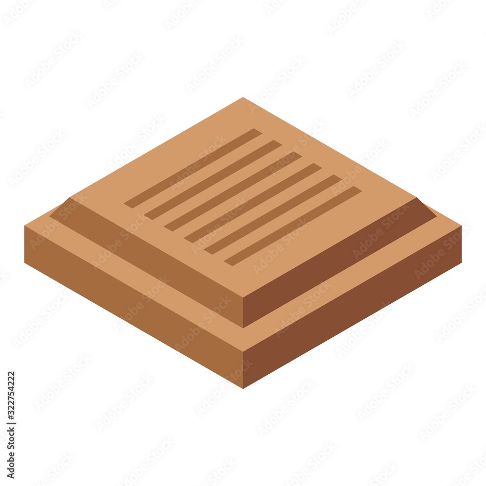 Aufkleber chocolate square icon. isometric of chocolate square vector icon for web design isolated on white ba