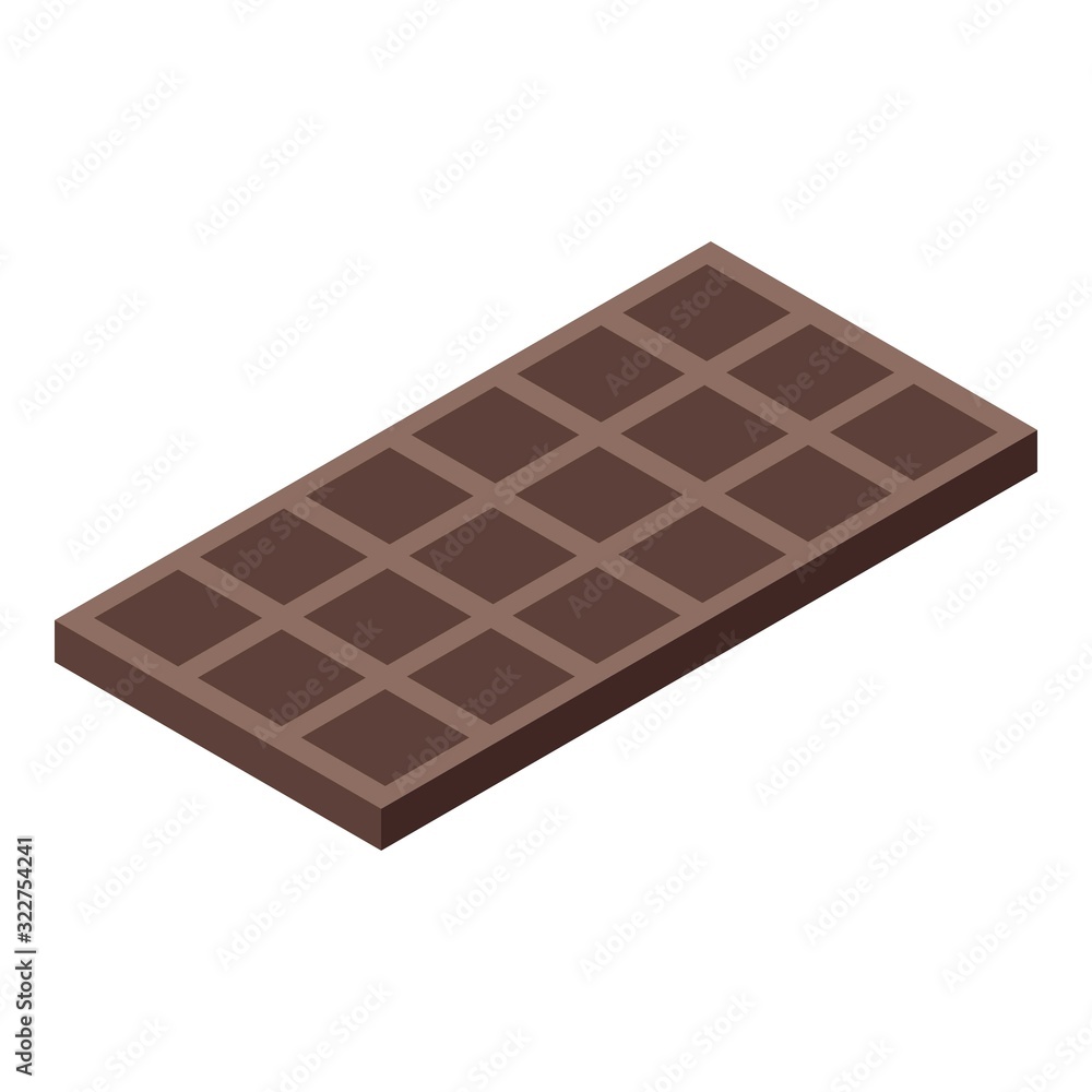 Poster chocolate bar icon. isometric of chocolate bar vector icon for web design isolated on white backgrou