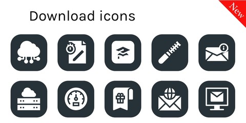 Modern Simple Set of download Vector filled Icons