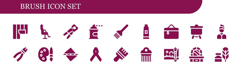 Modern Simple Set of brush Vector filled Icons