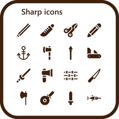 Modern Simple Set of sharp Vector filled Icons