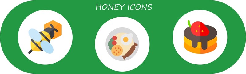 Modern Simple Set of honey Vector flat Icons