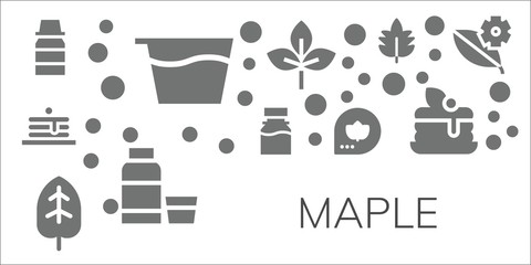 Modern Simple Set of maple Vector filled Icons