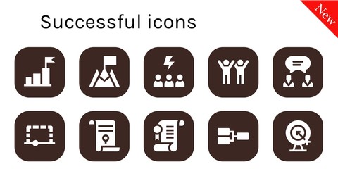 successful icon set