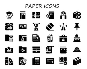 Modern Simple Set of paper Vector filled Icons