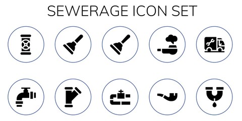 sewerage icon set