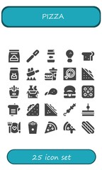 Modern Simple Set of pizza Vector filled Icons