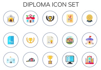 Modern Simple Set of diploma Vector flat Icons