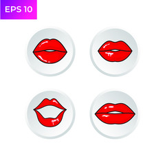Woman's lips gestures icon template color editable. Different women's lips symbol logo vector sign isolated on white background illustration for graphic and web design.