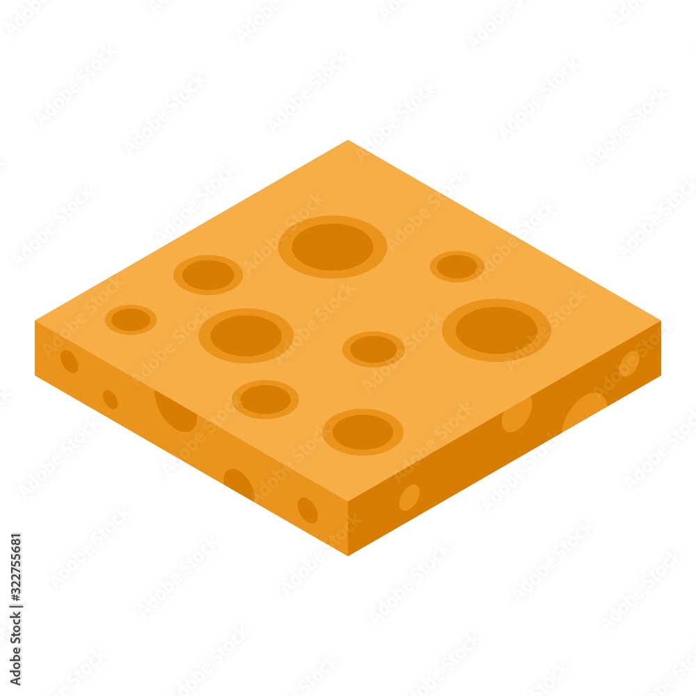 Aufkleber cheese slice icon. isometric of cheese slice vector icon for web design isolated on white background