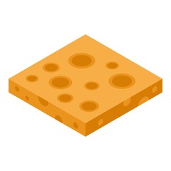 Cheese slice icon. Isometric of cheese slice vector icon for web design isolated on white background