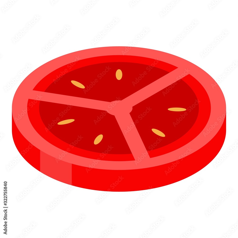 Poster slice of tomato icon. isometric of slice of tomato vector icon for web design isolated on white back