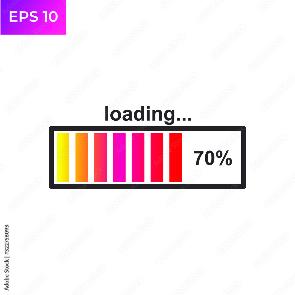 Poster loading bar progress icon template color editable. download indicators symbol logo vector sign isola