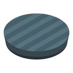 Black burger bun icon. Isometric of black burger bun vector icon for web design isolated on white background