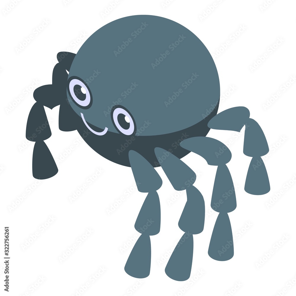 Poster smiling spider icon. isometric of smiling spider vector icon for web design isolated on white backgr